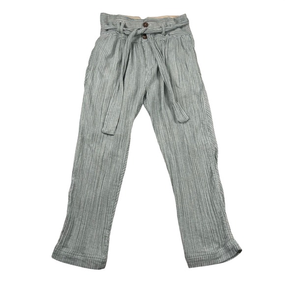 Free People Pants - Free People Pants Womens 2 Striped High Waisted Paperbag Striped Gauzy Droploop